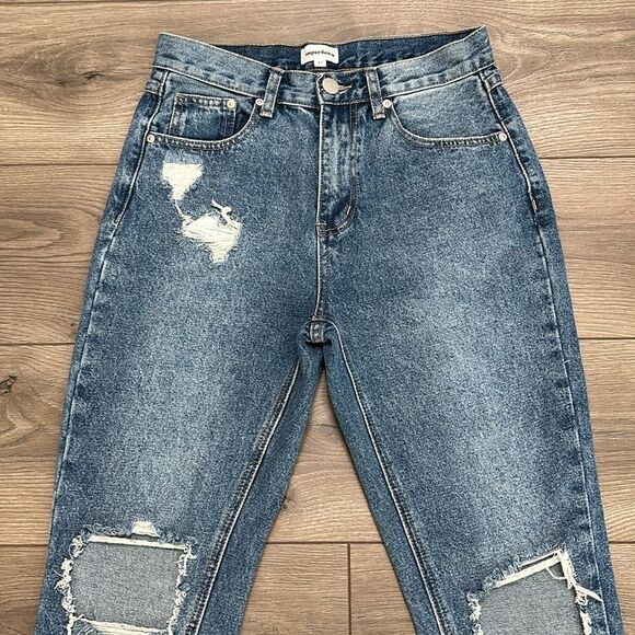 Superdown High Rise Crop Destructed‎ Ankle Jeans Size 27 - Picture 2 of 12